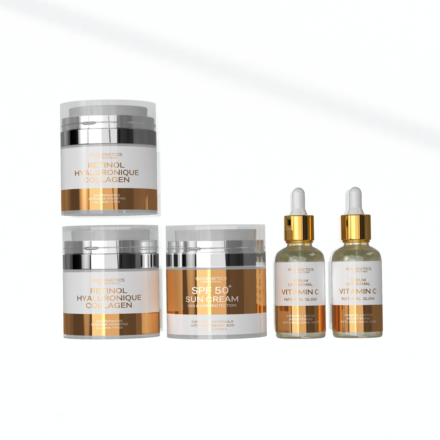 Biogenetics Crema Retinol x 2 +Serum Vitamin C x 2+ Crema SPF