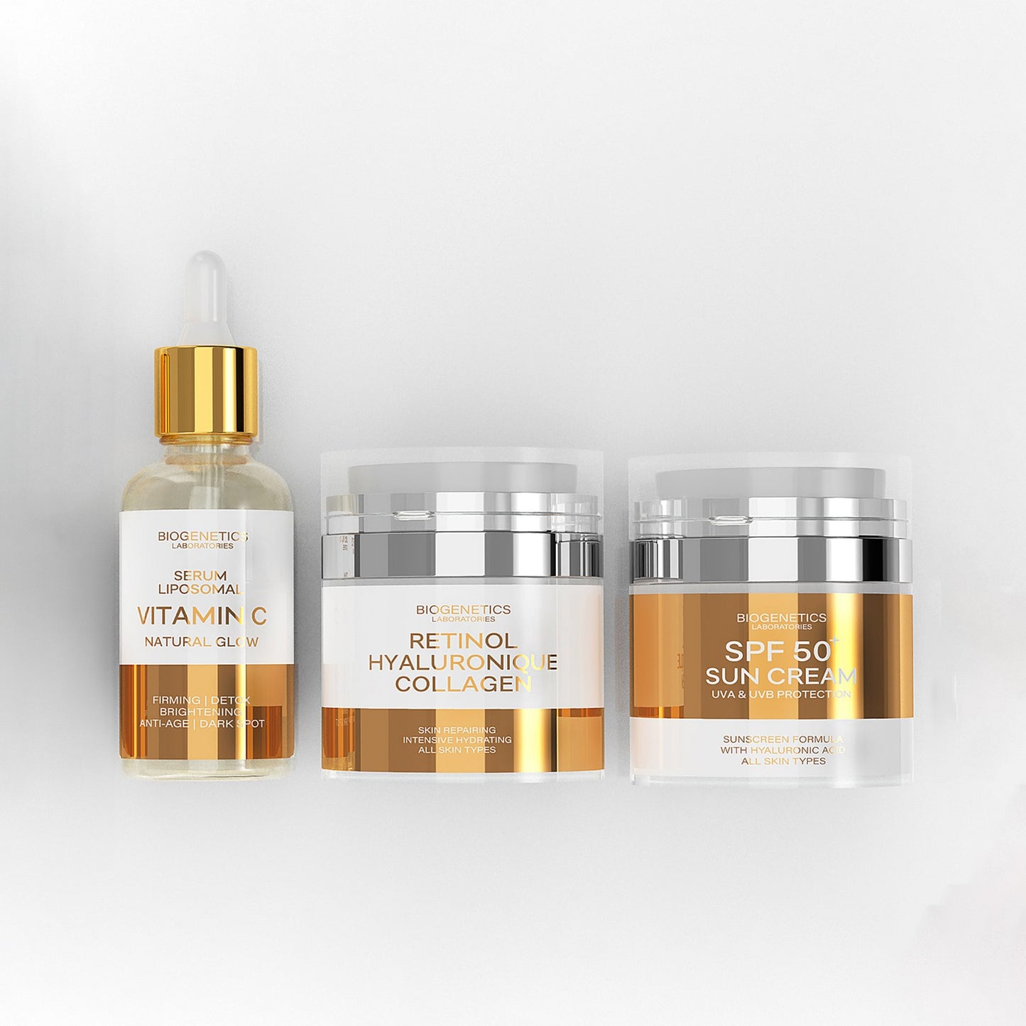 Biogenetics Crema Retinol Hyaluroonique Collagen + Crema SPF + Ser Vitamina C